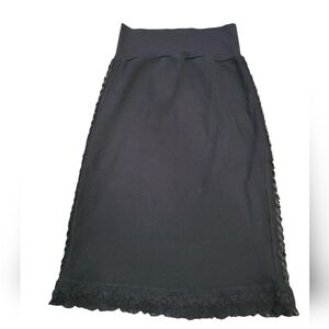 Black pencil skirt with side lacing detail S